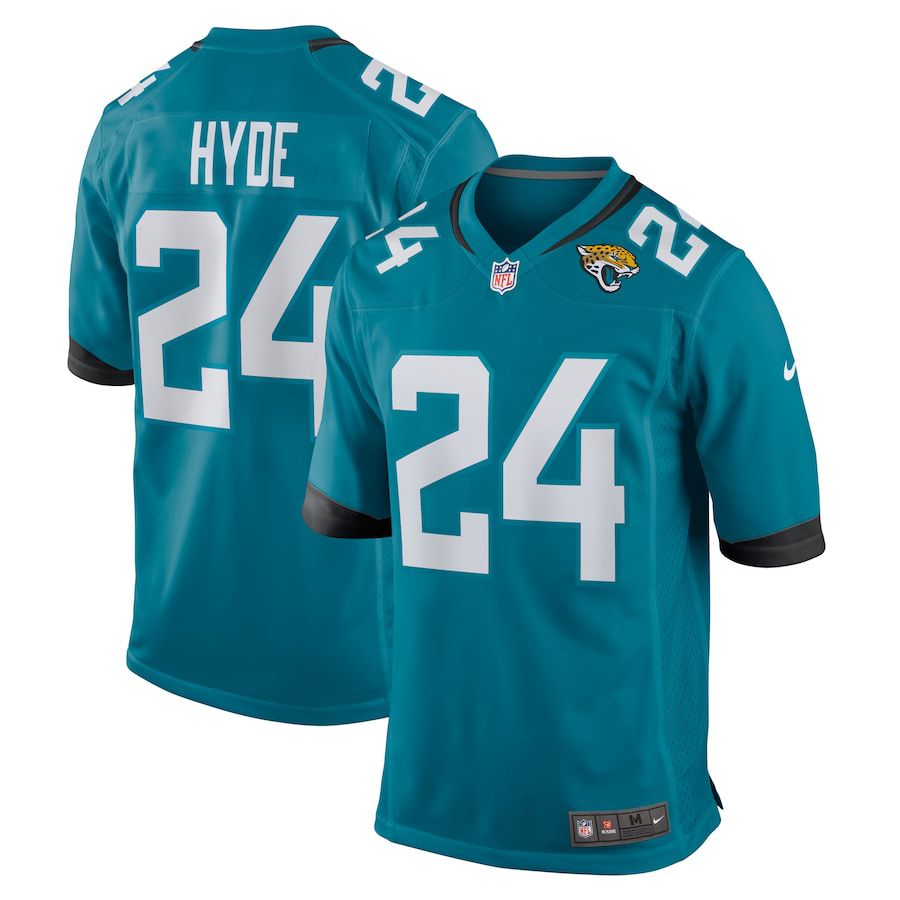 Men Jacksonville Jaguars #24 Carlos Hyde Nike Green Game NFL Jersey->jacksonville jaguars->NFL Jersey